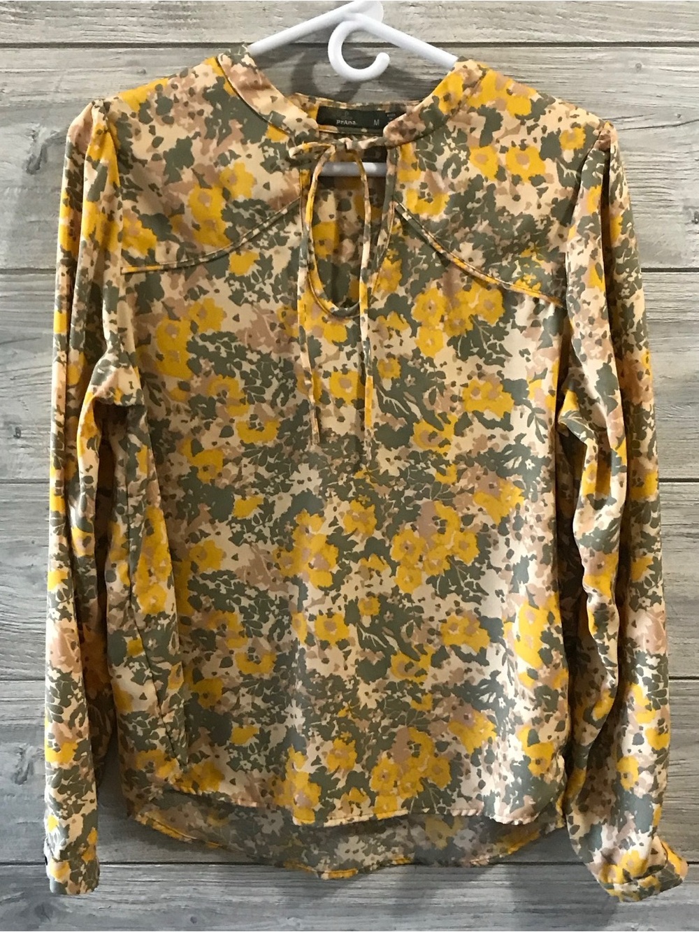 Prana Floral Long Sleeve Blouse